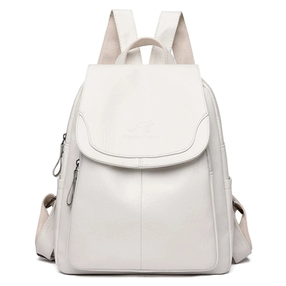 Stylischer Damen Leder Rucksack – Anti-Diebstahl Design