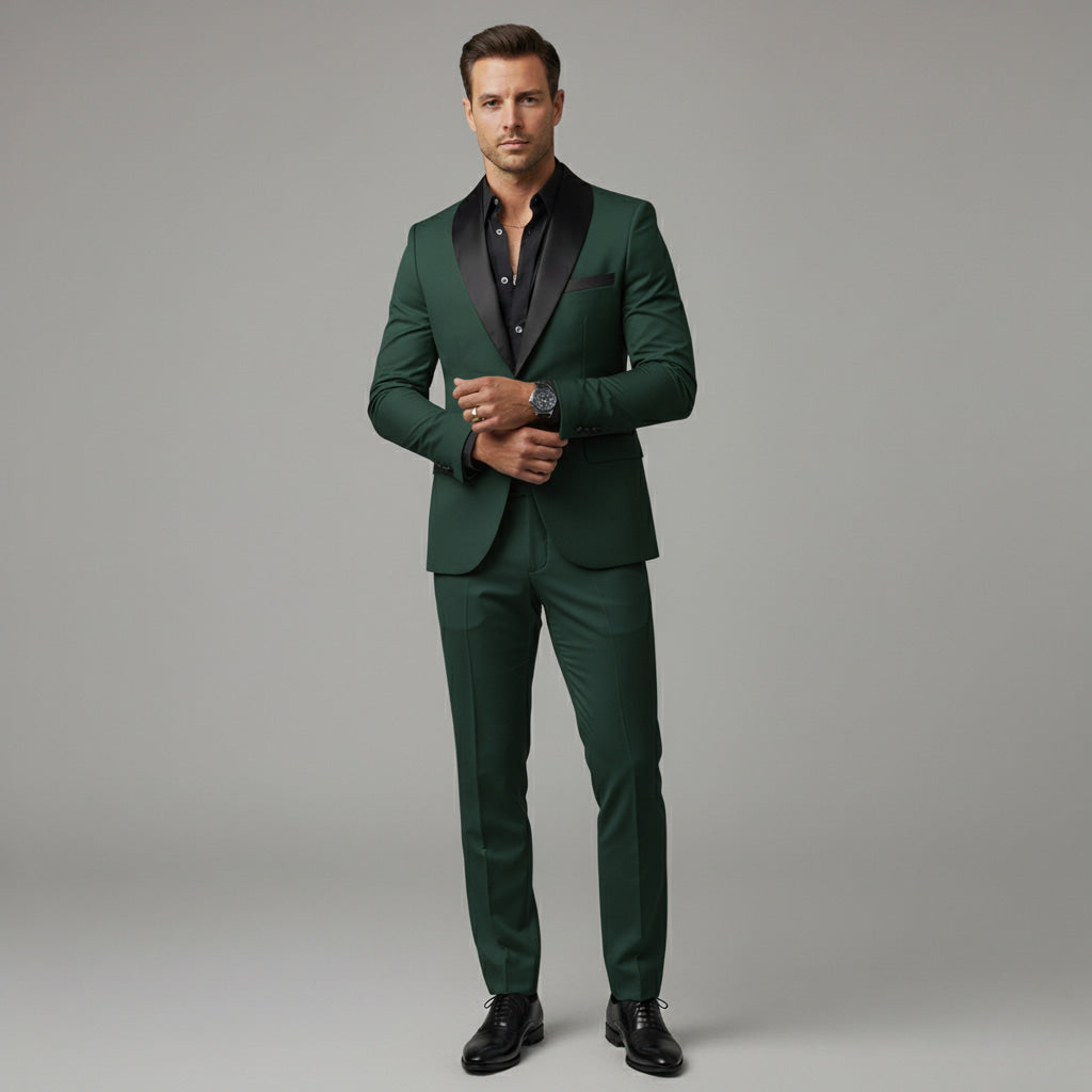 Herren Slim Fit Anzug Set - Zweiteiliger Blazer und Hose