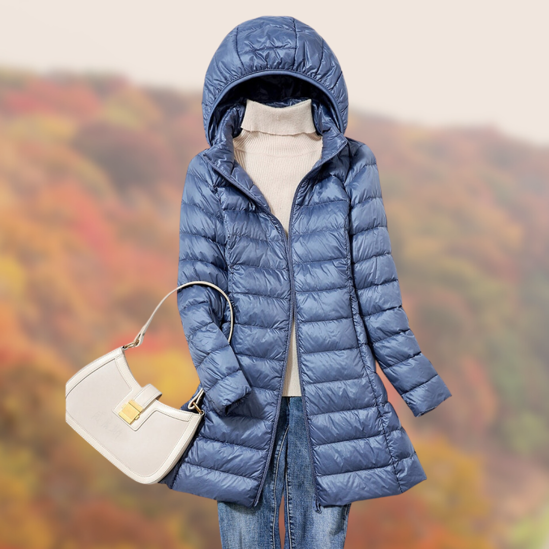 Damen Gesteppte Wasserdichte Jacke - Warmes Kapuzen-Design