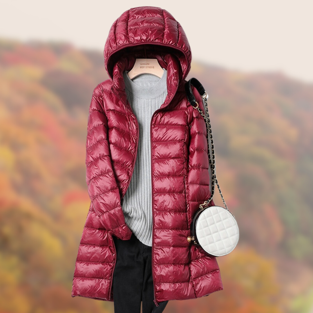 Damen Gesteppte Wasserdichte Jacke - Warmes Kapuzen-Design