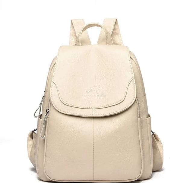 Stylischer Damen Leder Rucksack – Anti-Diebstahl Design