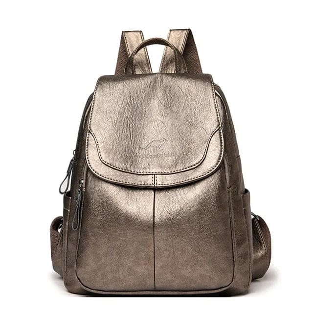 Stylischer Damen Leder Rucksack – Anti-Diebstahl Design