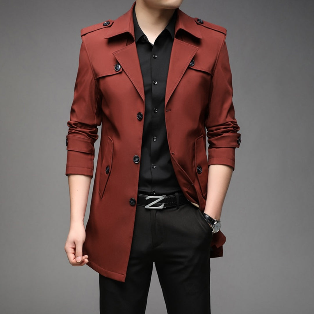 Herren Maßgeschneiderter Langer Trenchcoat - Schlanke Passform