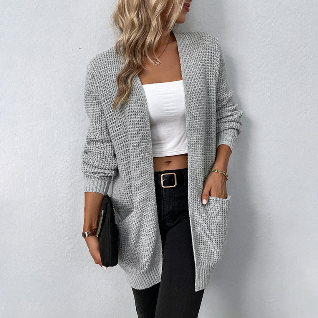 Damen Warmer Strick-Cardigan - Offenes Design