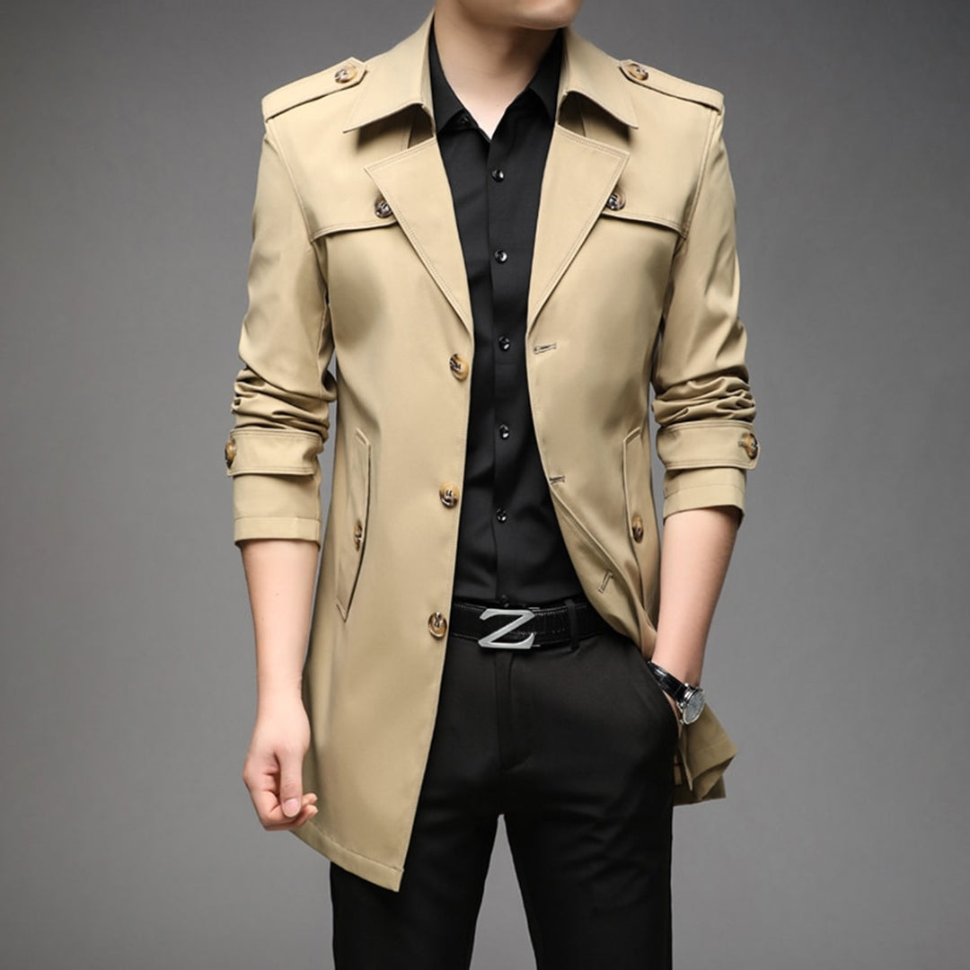 Herren Maßgeschneiderter Langer Trenchcoat - Schlanke Passform