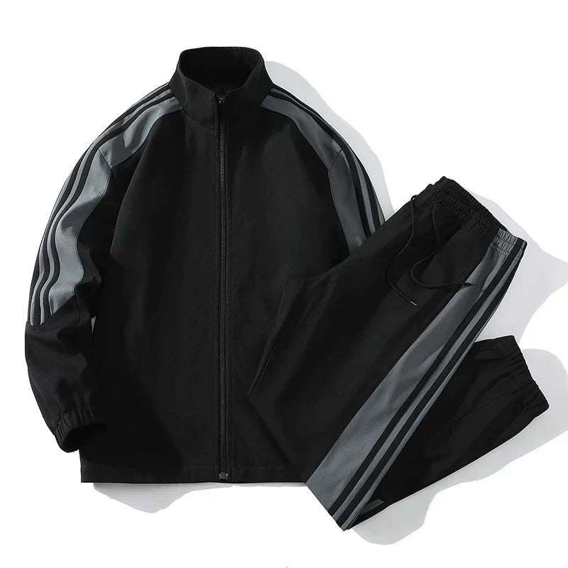 Herren Reißverschlussjacke & Jogginghose Set - Gestreifte Trainingsanzug