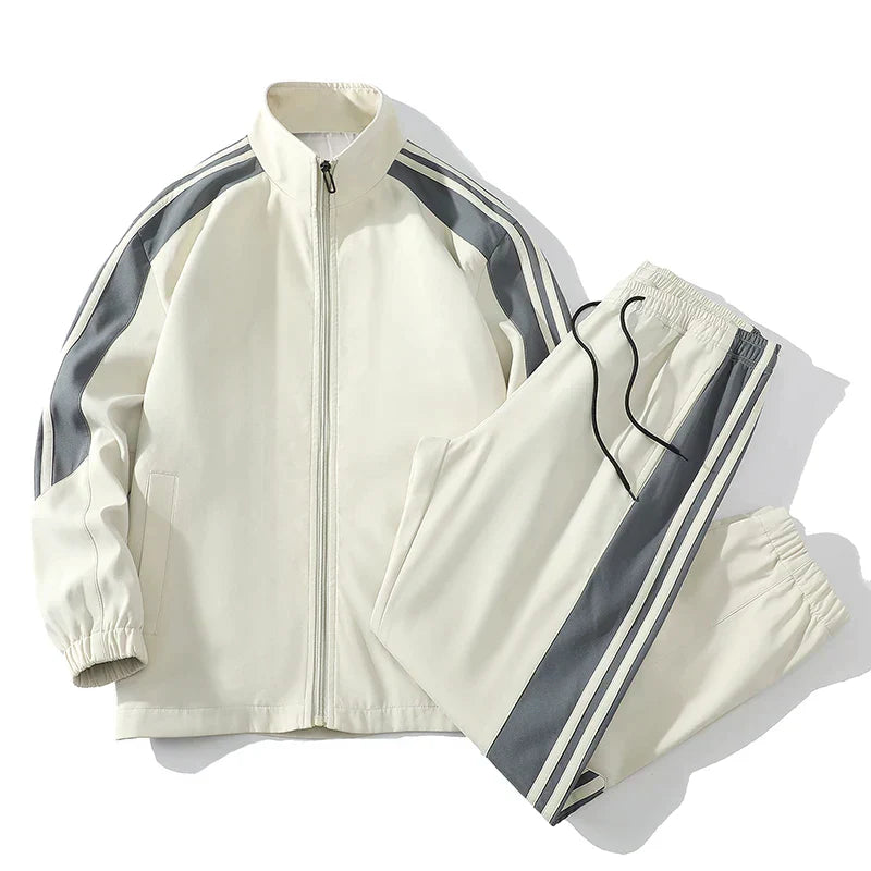 Herren Reißverschlussjacke & Jogginghose Set - Gestreifte Trainingsanzug