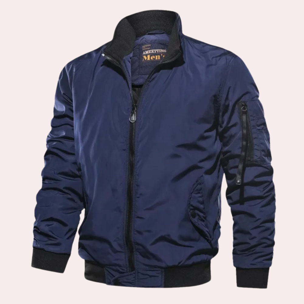 Herren Bomberjacke – Stehkragen mit Ärmeltasche