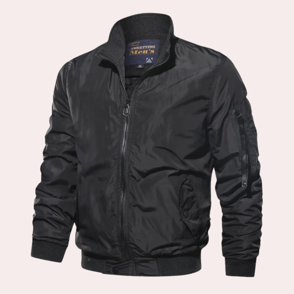 Herren Bomberjacke – Stehkragen mit Ärmeltasche