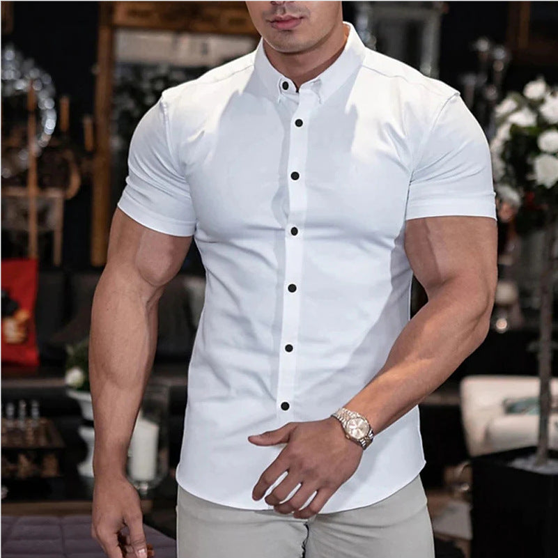 Slim-Fit Kurzarmhemd mit Stretch für Herren