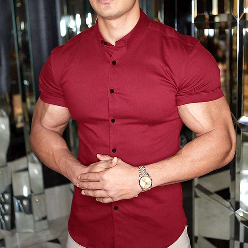 Slim-Fit Kurzarmhemd mit Stretch für Herren