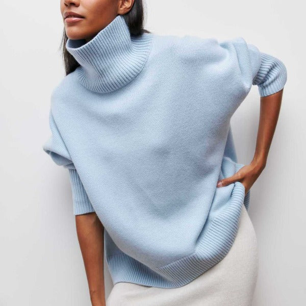 Damen Grobstrick-Rollkragenpullover – Entspannter Schnitt