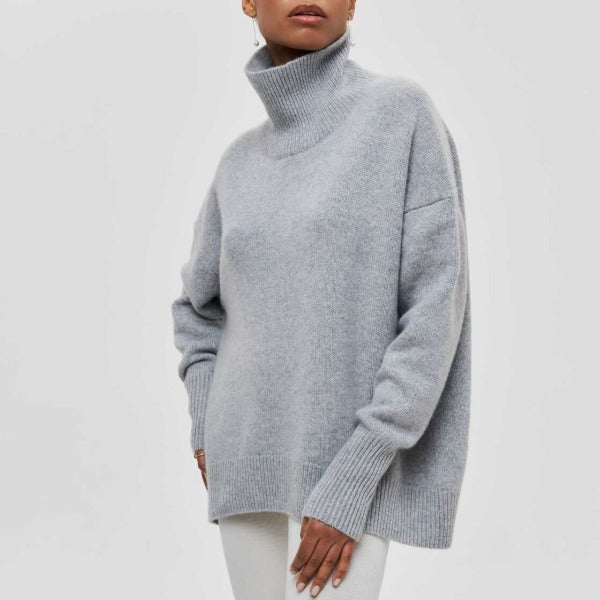 Damen Grobstrick-Rollkragenpullover – Entspannter Schnitt