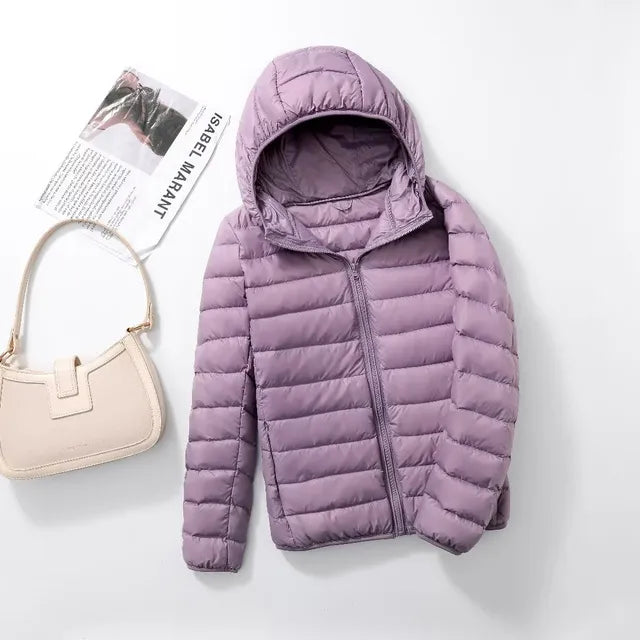 Wasserdichte Daunenjacke für Damen - Kapuze & Wetterfestes Design