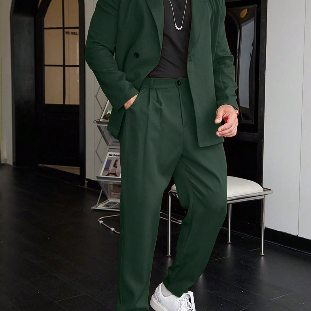 Herren Anzug Set - Blazer mit Weitem Bein und Taillierter Passform