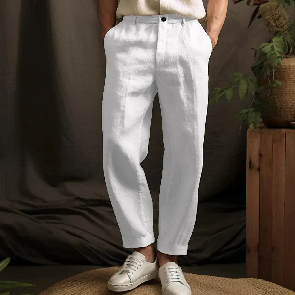 Leichte Leinenhose mit Lockerer Passform für Herren