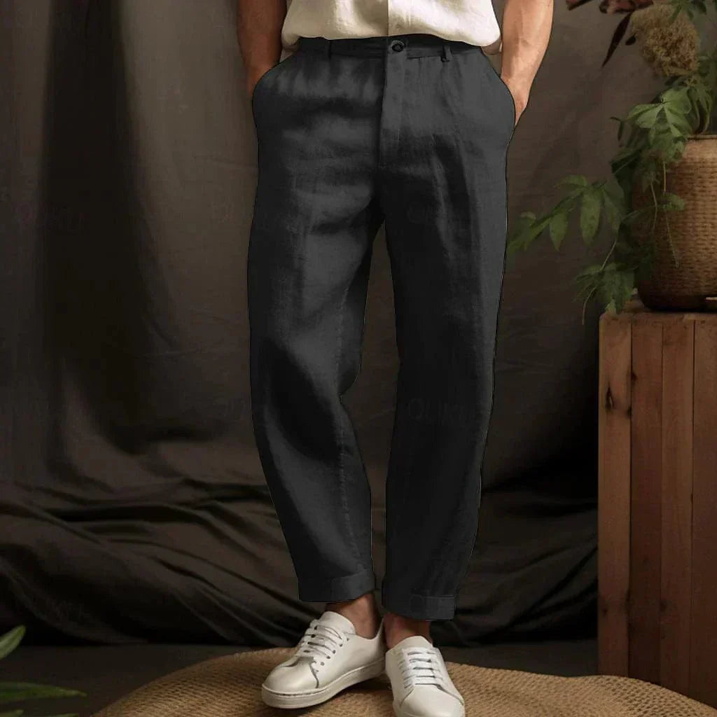 Leichte Leinenhose mit Lockerer Passform für Herren