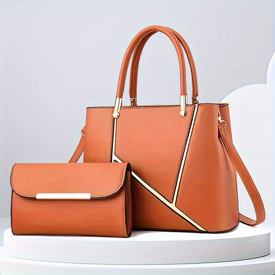 Damen 2-teiliges Handtaschen-Set - Geometrisches Design