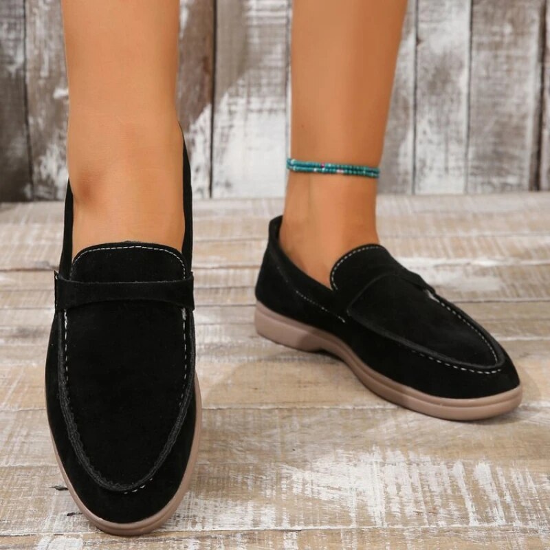 Stilvolle Wildleder Loafer Für Damen
