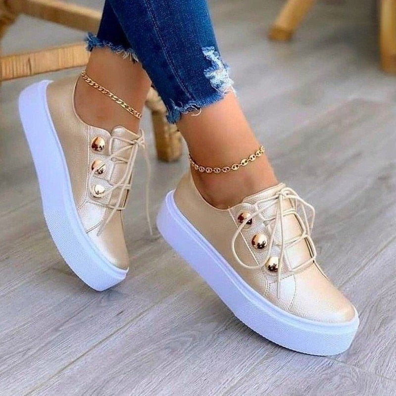 Elegante und Komfortable Vegan Leder-Sneaker für Damen