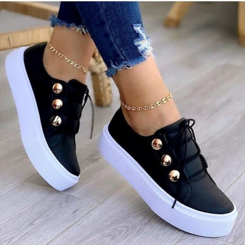 Elegante und Komfortable Vegan Leder-Sneaker für Damen