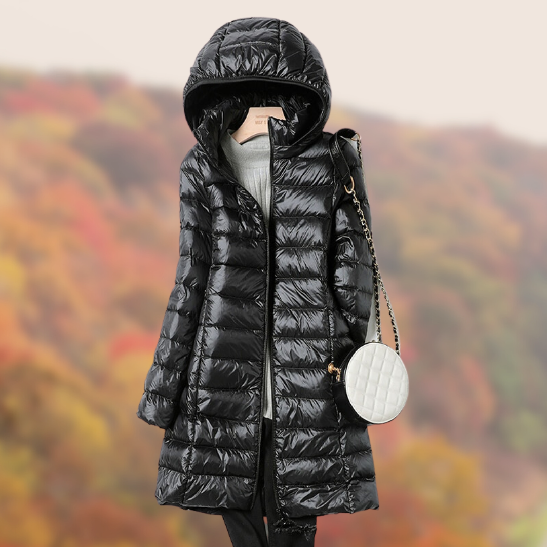 Damen Gesteppte Wasserdichte Jacke - Warmes Kapuzen-Design