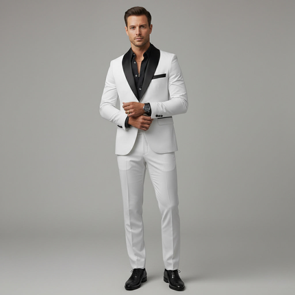 Herren Slim Fit Anzug Set - Zweiteiliger Blazer und Hose