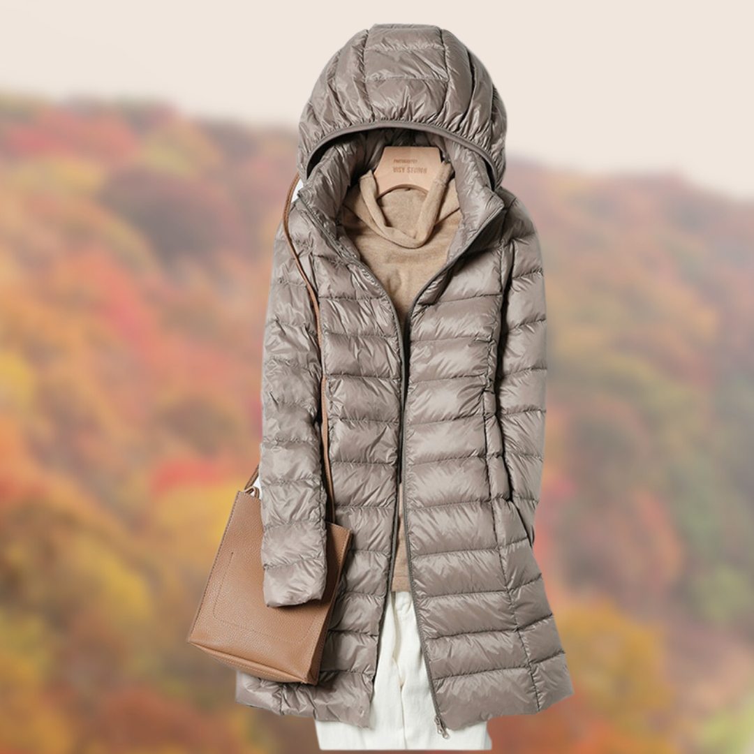 Damen Gesteppte Wasserdichte Jacke - Warmes Kapuzen-Design