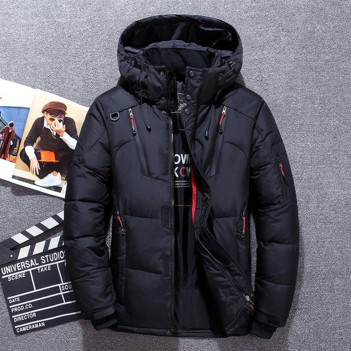 Herren Winter-Pufferjacke mit Kapuze - Wasserabweisend und Warm