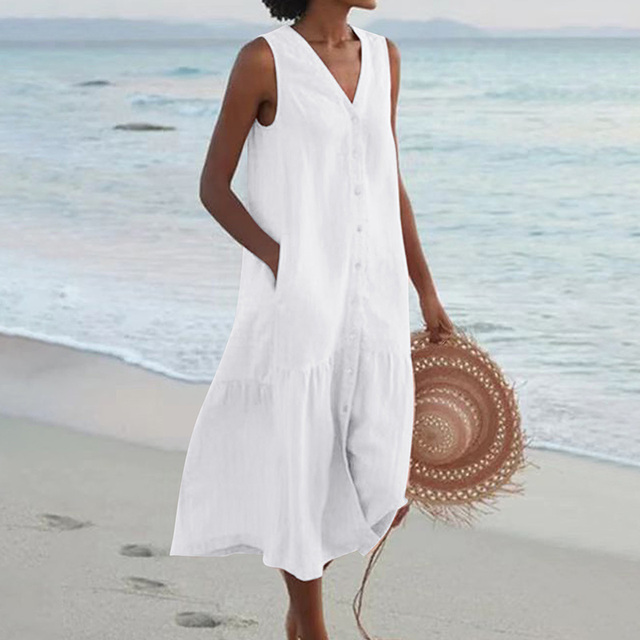 Schickes und Schmeichelhaftes V-Ausschnitt Kleid für Damen