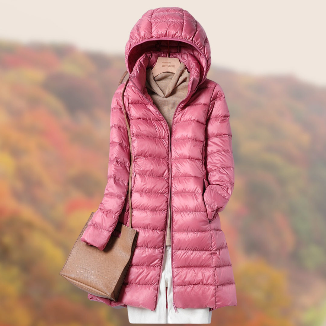 Damen Gesteppte Wasserdichte Jacke - Warmes Kapuzen-Design