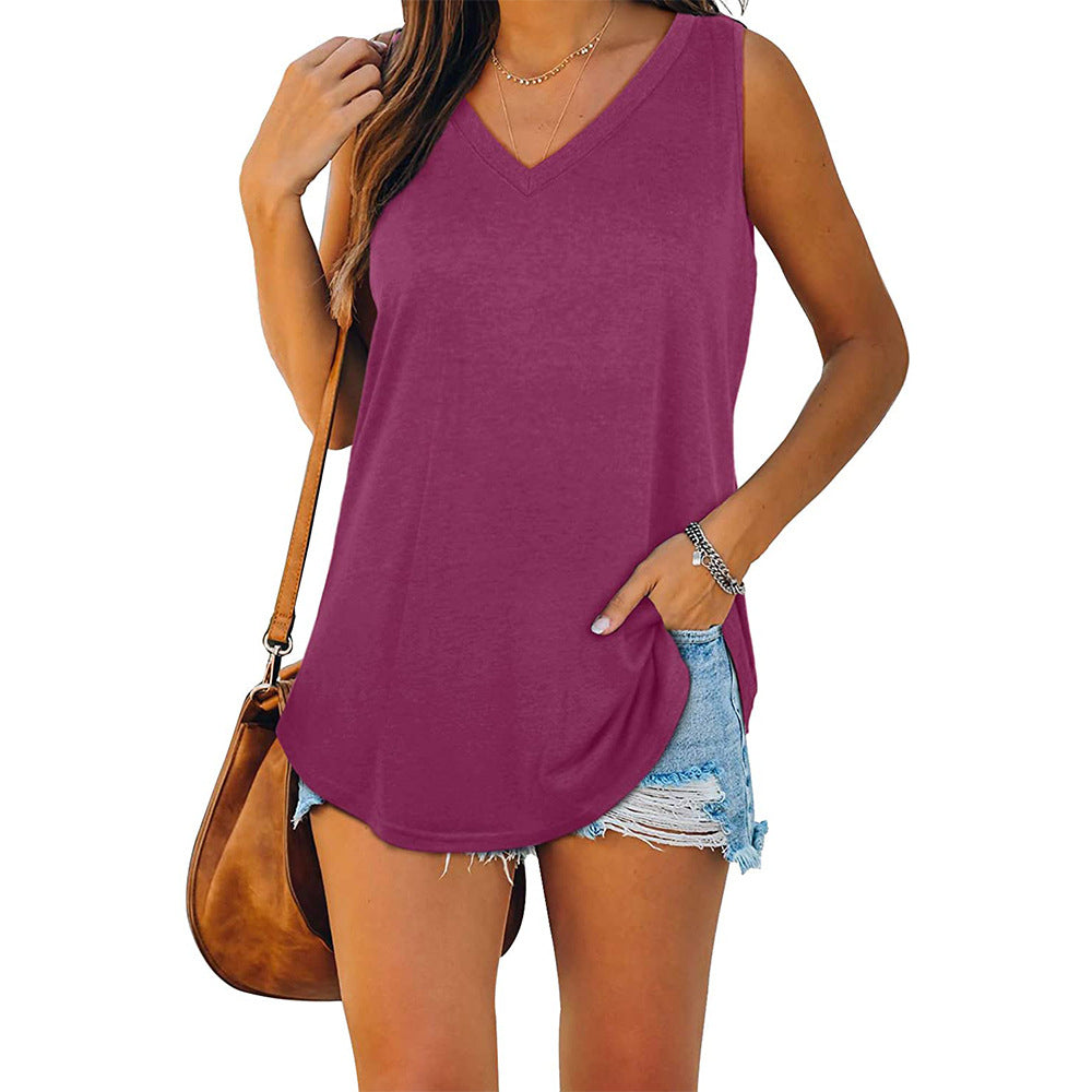 Weiches Jersey-Tanktop mit V-Ausschnitt für Damen