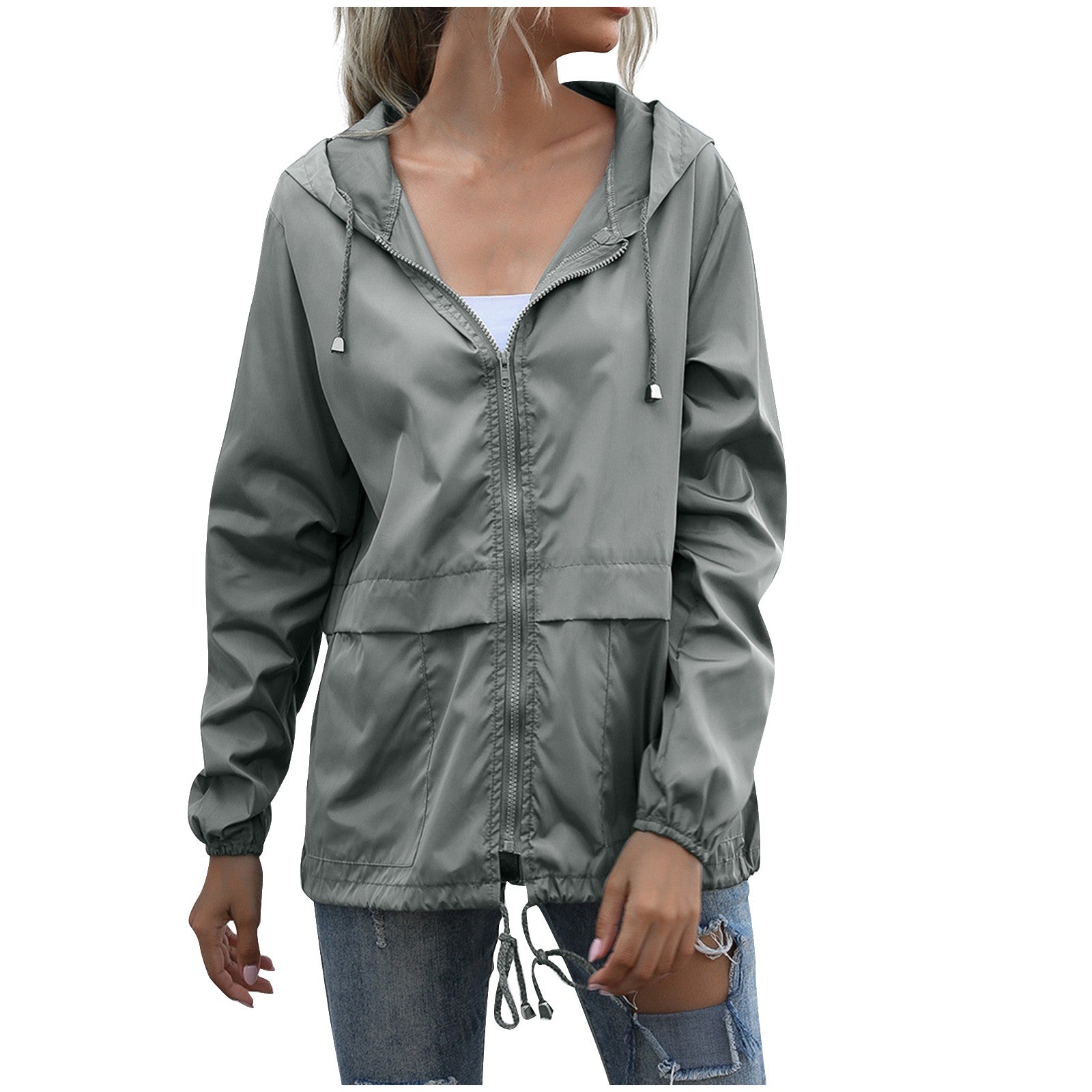 Damen Wasserdichte Jacke mit Kapuze - Winddichtes Design