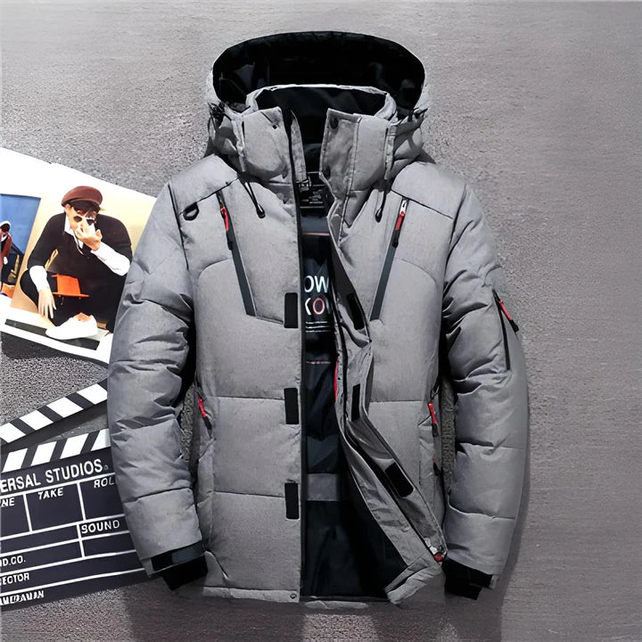 Herren Winter-Pufferjacke mit Kapuze - Wasserabweisend und Warm