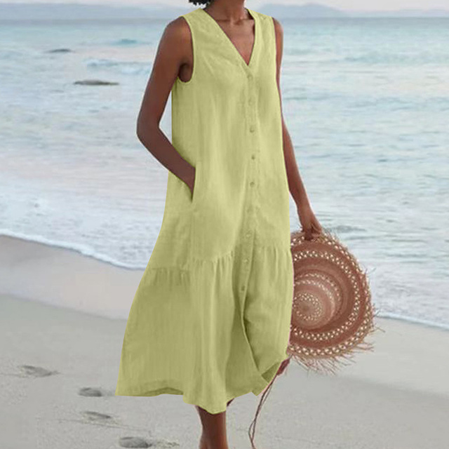 Schickes und Schmeichelhaftes V-Ausschnitt Kleid für Damen