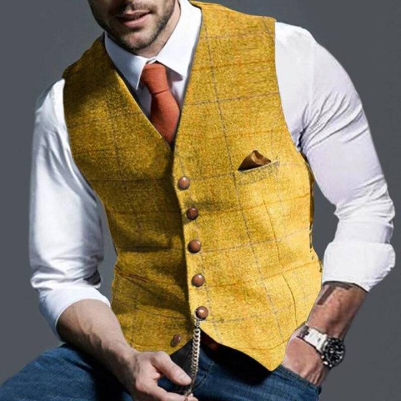 Elegante und Klassische Karoweste aus Tweed für Herren