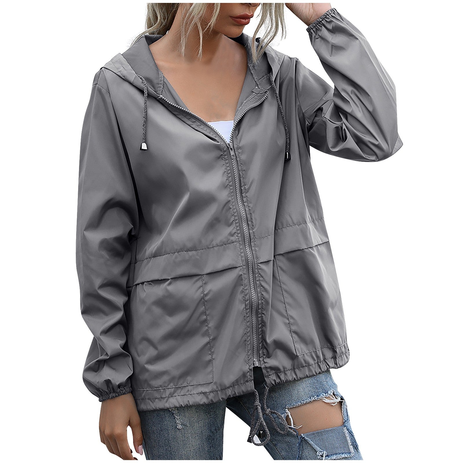 Damen Wasserdichte Jacke mit Kapuze - Winddichtes Design