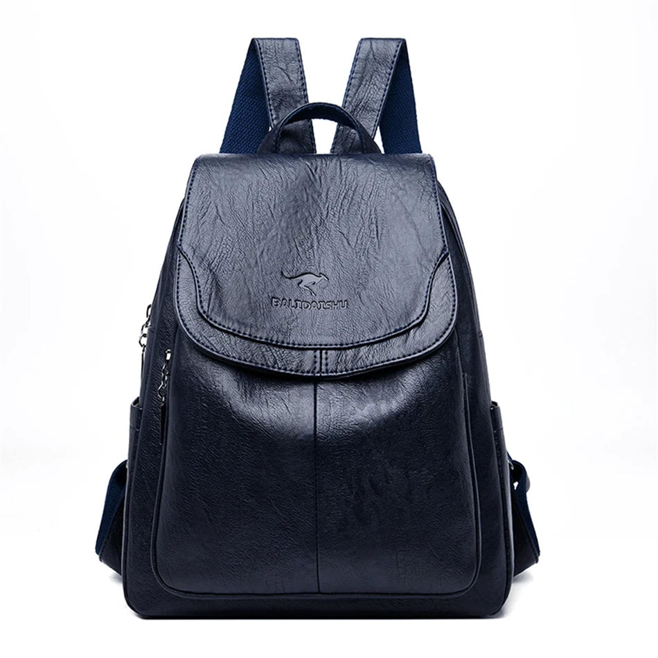 Stylischer Damen Leder Rucksack – Anti-Diebstahl Design