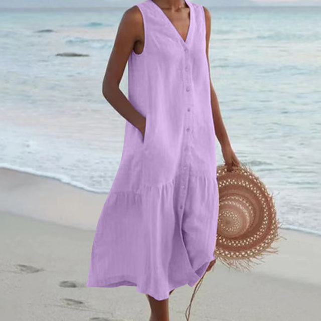 Schickes und Schmeichelhaftes V-Ausschnitt Kleid für Damen
