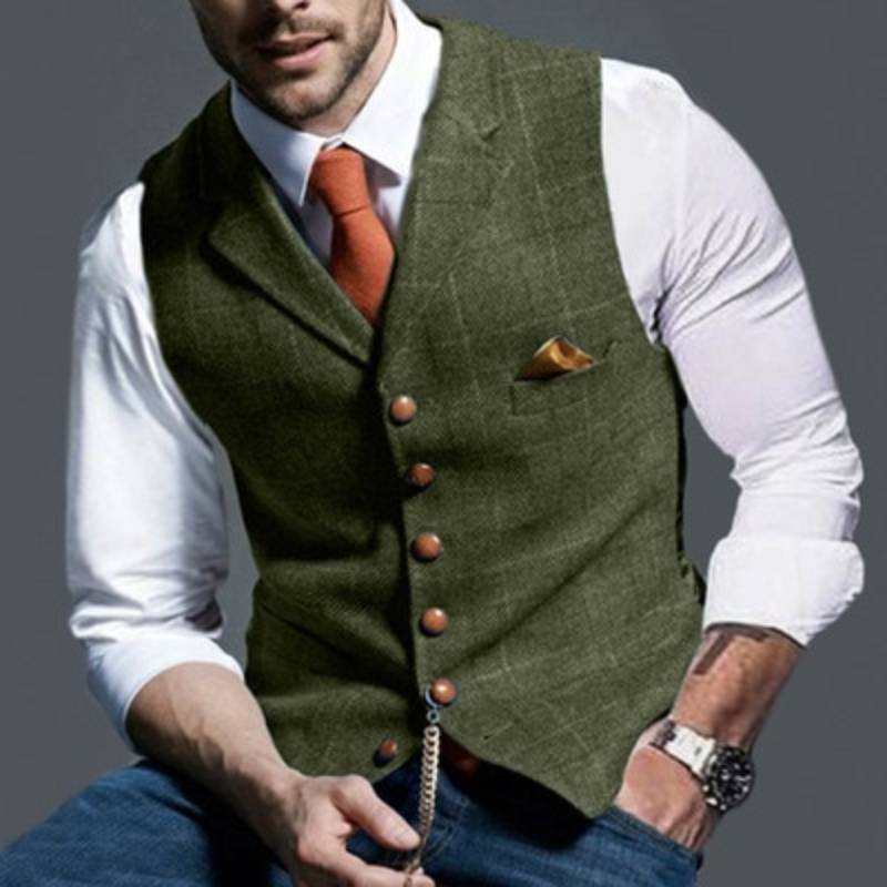 Elegante und Klassische Karoweste aus Tweed für Herren