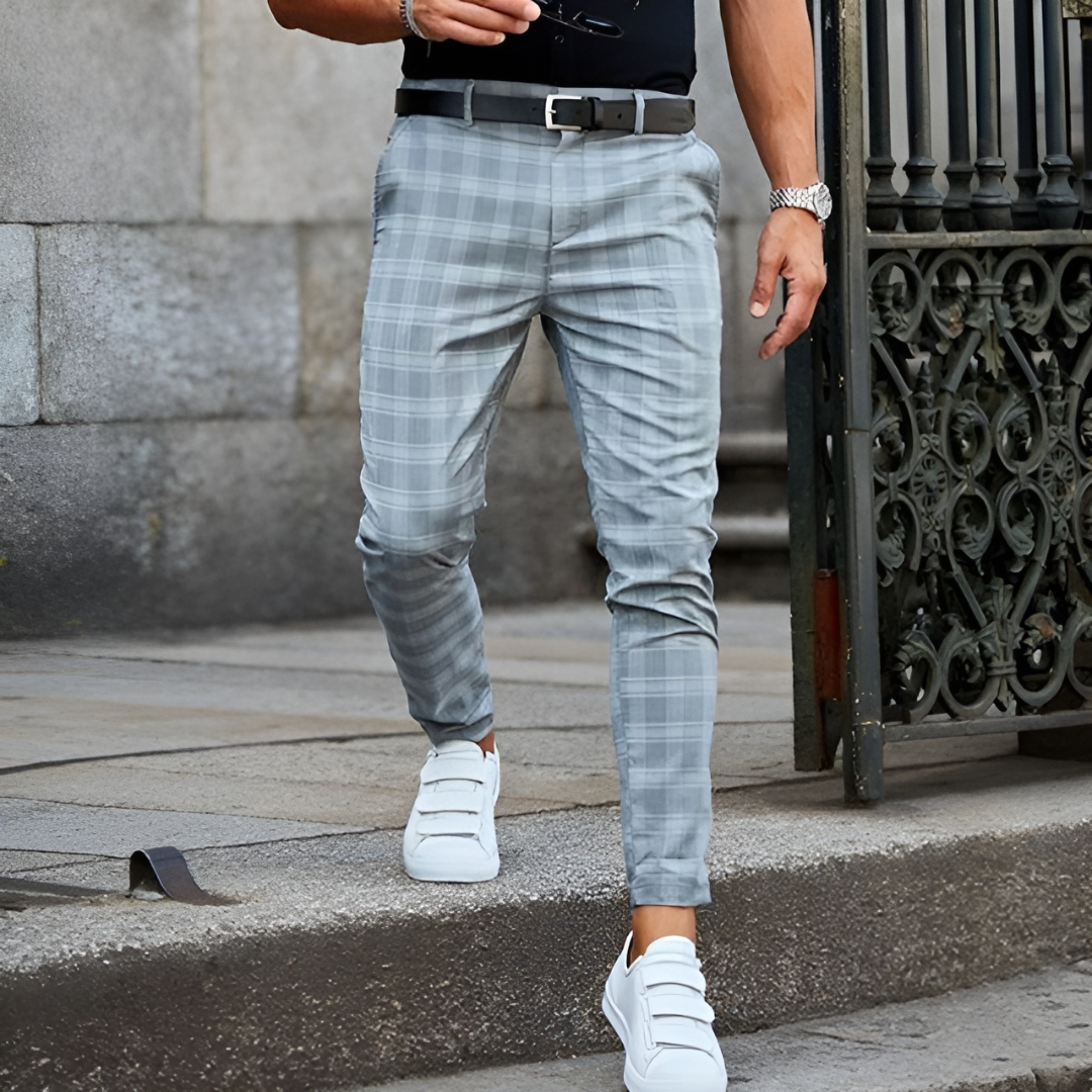 Elegante Slim-Fit-Anzughose mit Karomuster für Herren