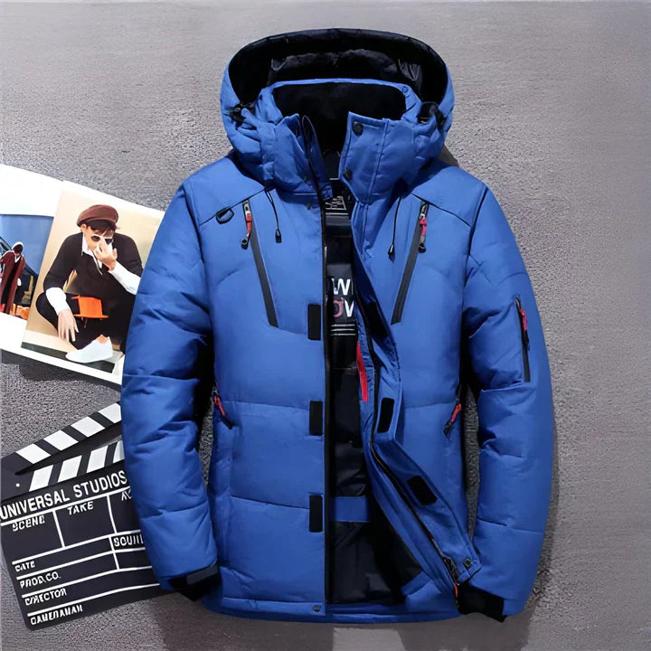 Herren Winter-Pufferjacke mit Kapuze - Wasserabweisend und Warm
