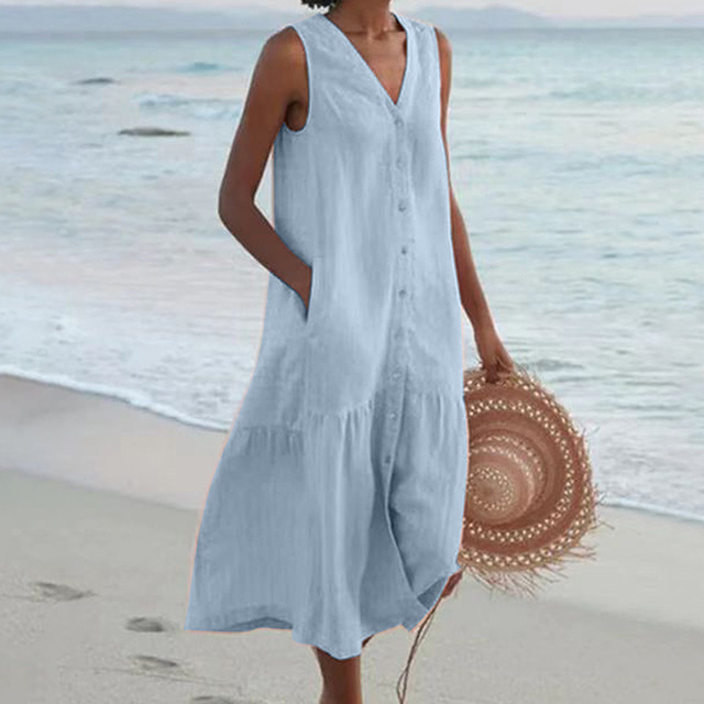 Schickes und Schmeichelhaftes V-Ausschnitt Kleid für Damen