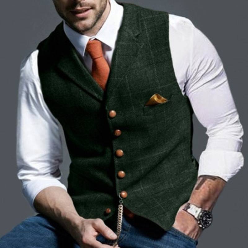 Elegante und Klassische Karoweste aus Tweed für Herren
