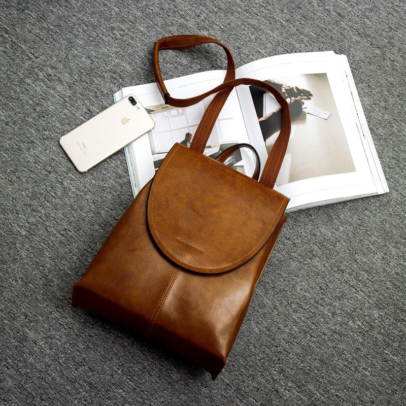 Stilvoller Rucksack aus Veganem Leder mit Überschlag Für Damen