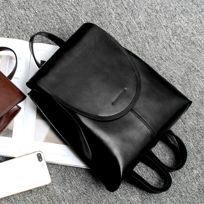 Stilvoller Rucksack aus Veganem Leder mit Überschlag Für Damen