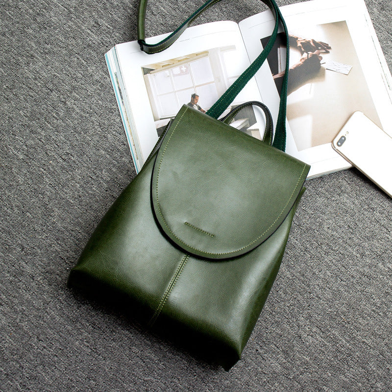 Stilvoller Rucksack aus Veganem Leder mit Überschlag Für Damen