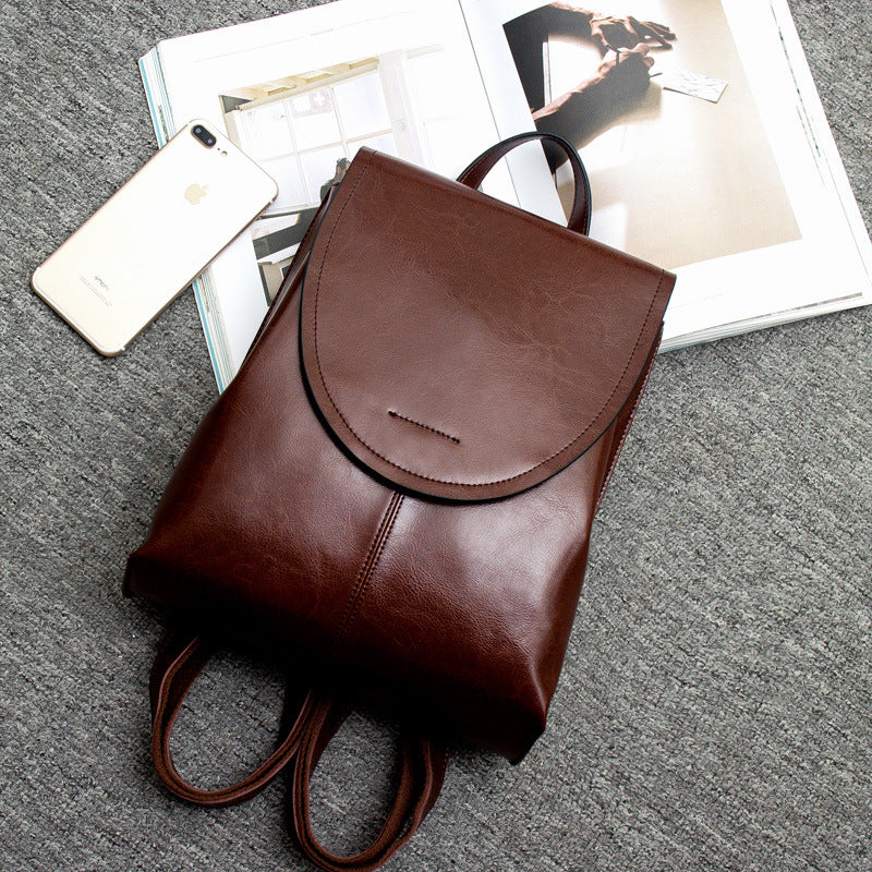 Stilvoller Rucksack aus Veganem Leder mit Überschlag Für Damen