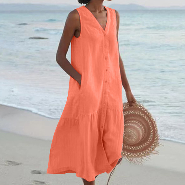 Schickes und Schmeichelhaftes V-Ausschnitt Kleid für Damen