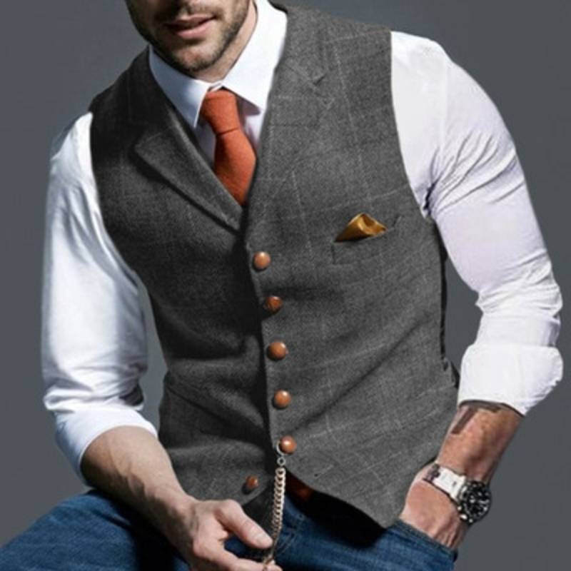 Elegante und Klassische Karoweste aus Tweed für Herren